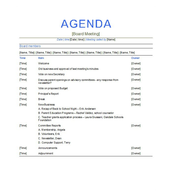 12+ Effective Meeting Agenda Templates – Free Sample, Example 