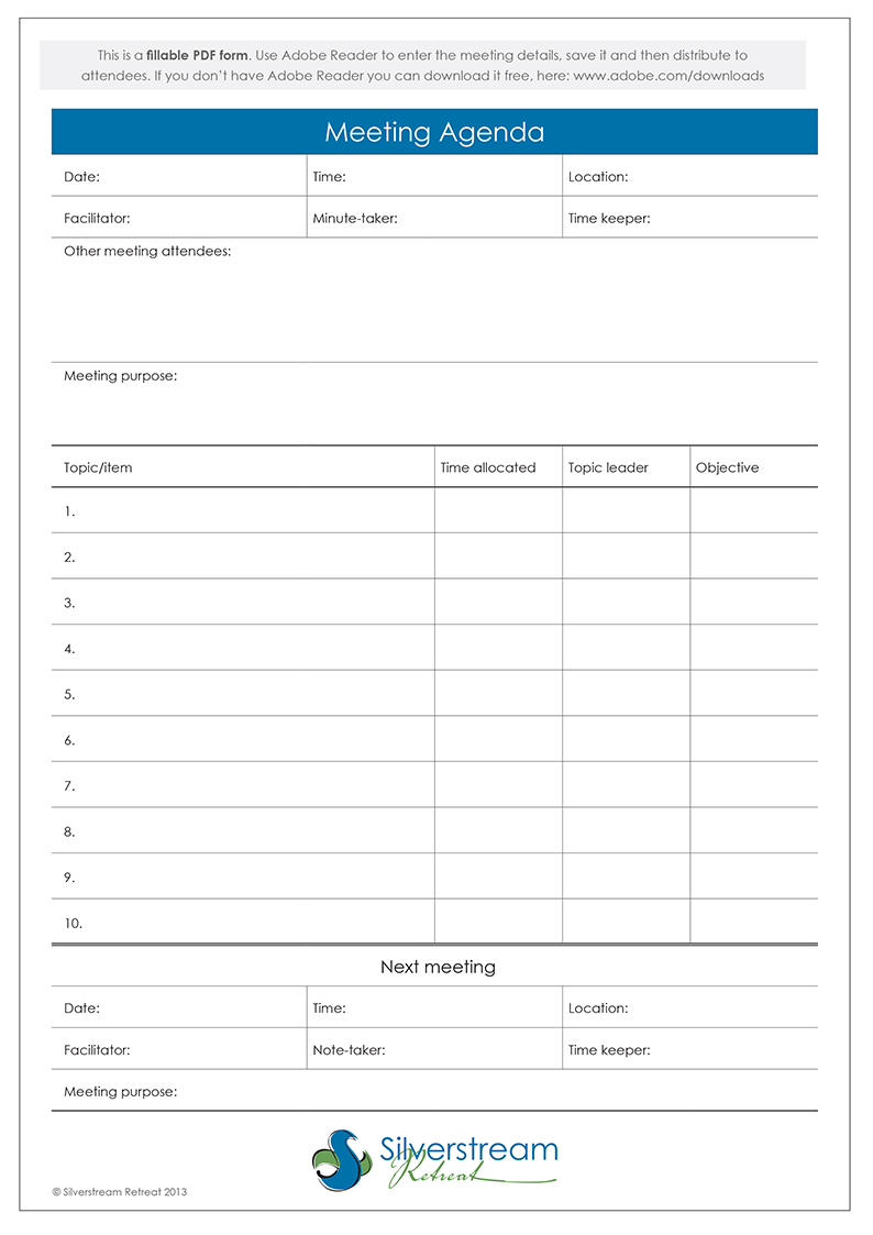 meeting forms template   Ecza.solinf.co