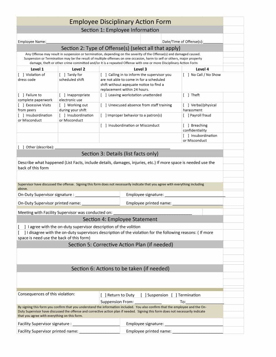 employee disciplinary form   Ecza.solinf.co