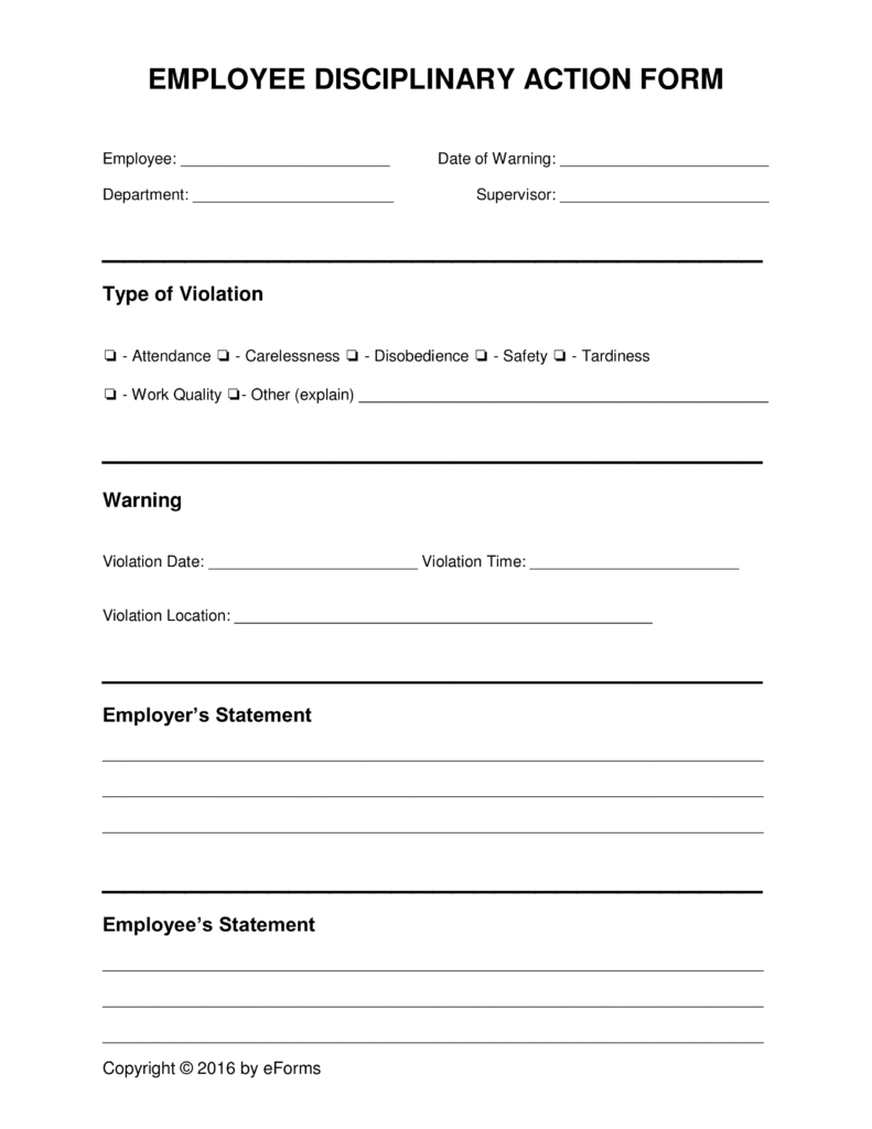 employee disciplinary form template   Muck.greenidesign.co