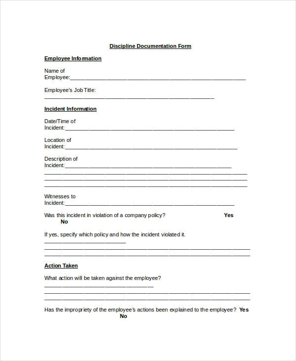 employee discipline form word   Ecza.solinf.co