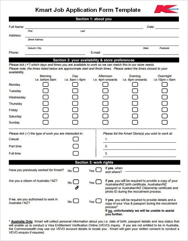 free employment application template job application template 19 