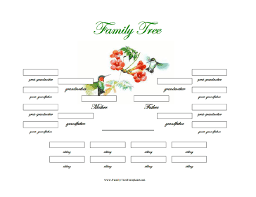 4 Generation Family Tree with Siblings Template