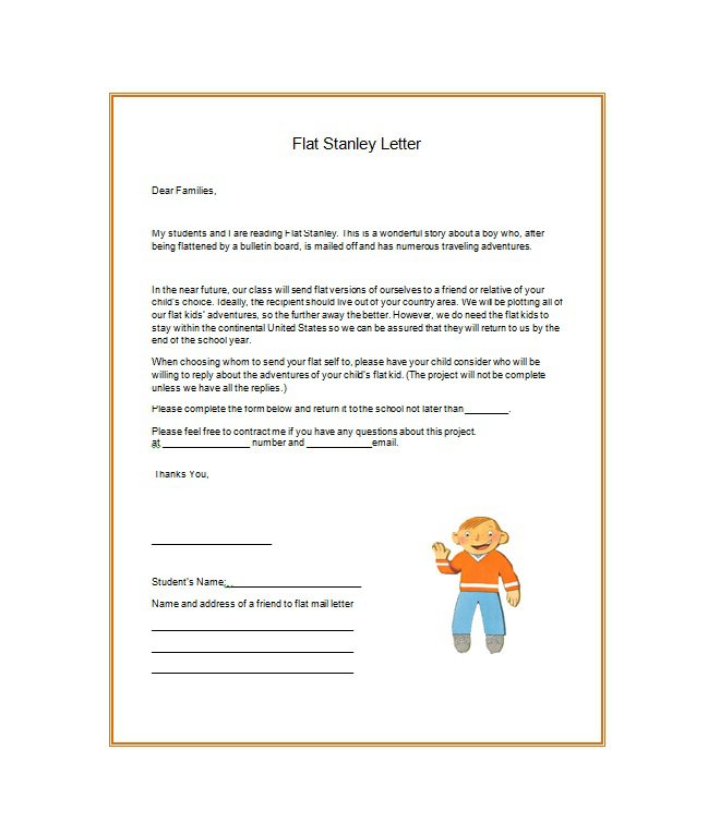 37 Flat Stanley Templates & Letter Examples   Template Lab
