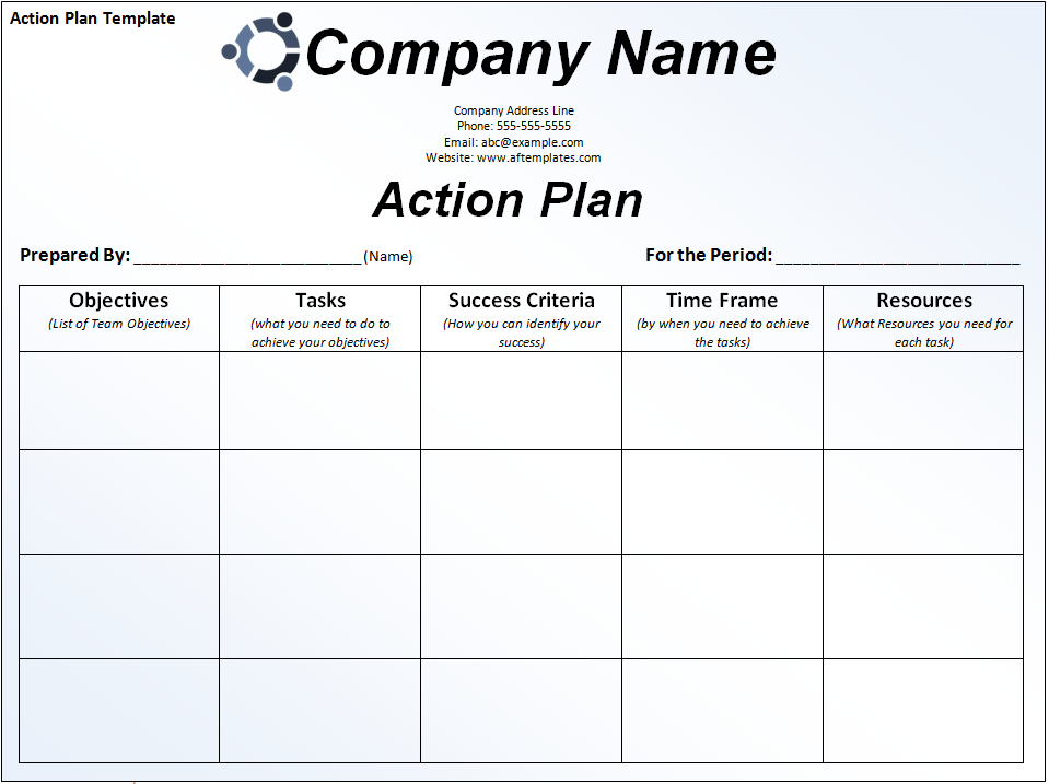 free action plan template