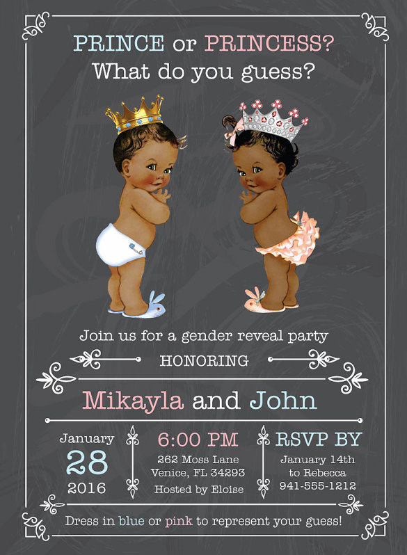 Free Printable Gender Reveal Party Invitations kinderhooktap.com
