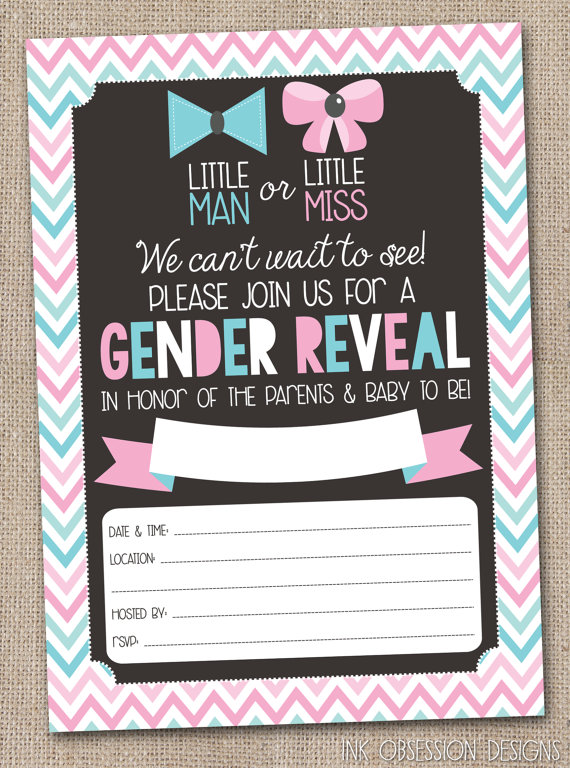 TuTus or Ties, Gender Reveal Baby Shower Party Invitations, Pink 