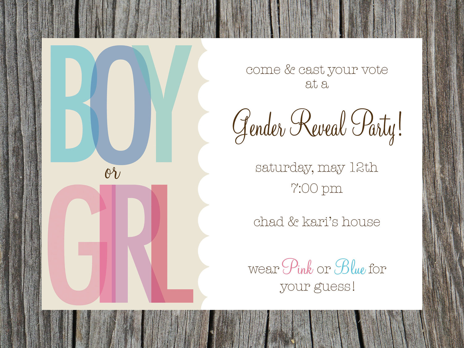 Free Printable Gender Reveal Party Invitations kinderhooktap.com