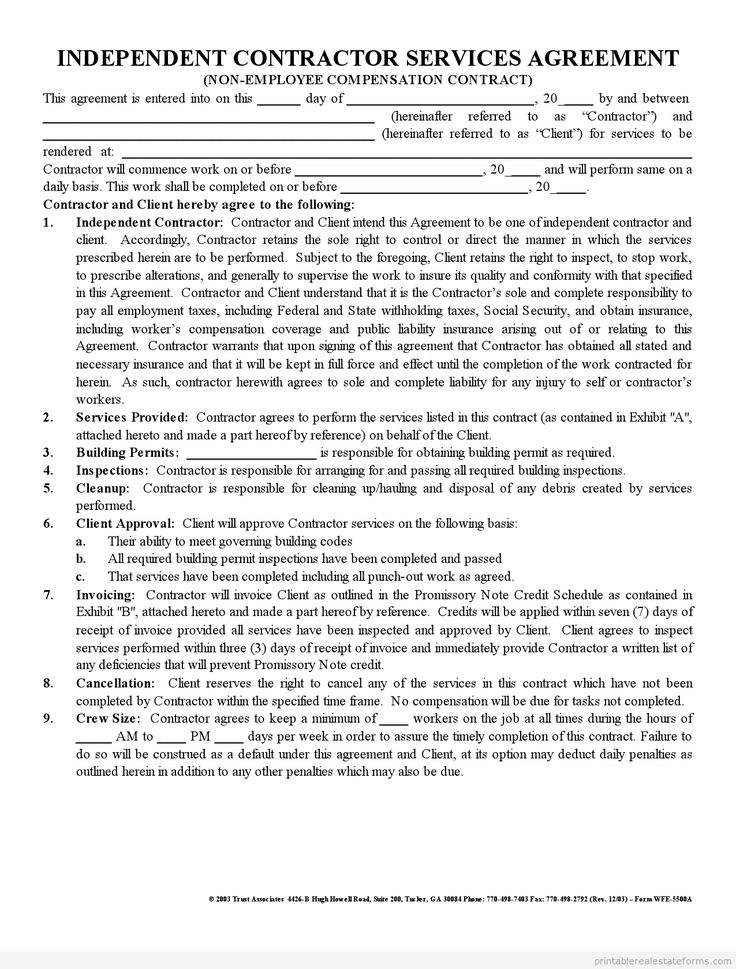 Free Independent Contractor Agreement Form Download Best Of 346 