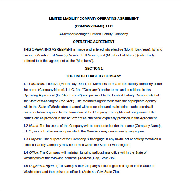 company agreement template company agreement template 11 operating 