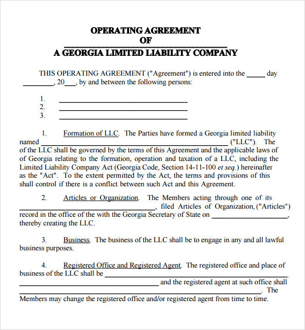 llc company agreement template free operating agreement template 
