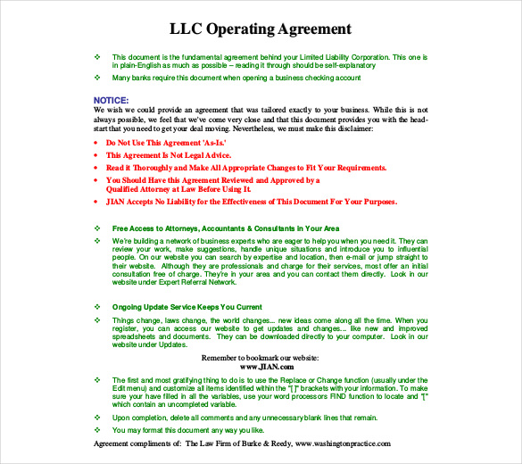 operating agreement template free operating agreement template 10 