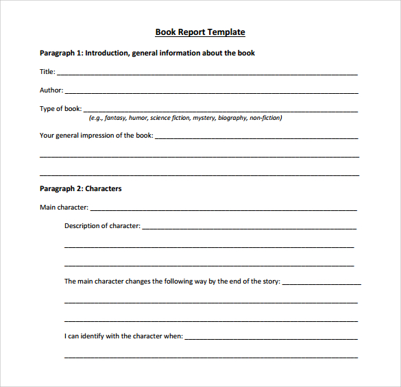 10 Book Report Templates – Free Samples , Examples & Format 
