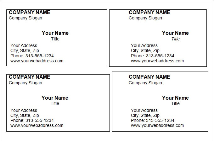 Printable Business Cards Blank Business Card Template Business 