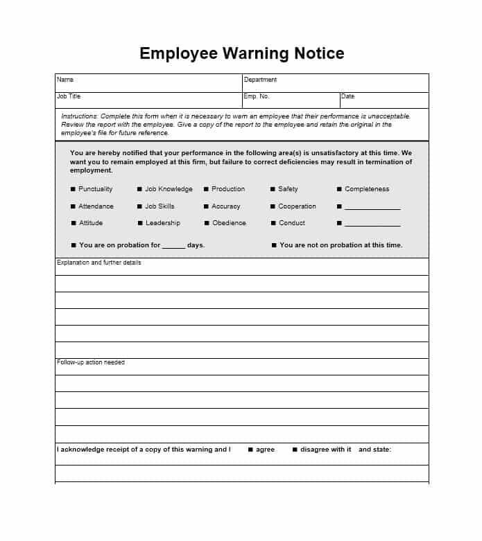 9+ Employee Warning Notice Samples | Sample Templates
