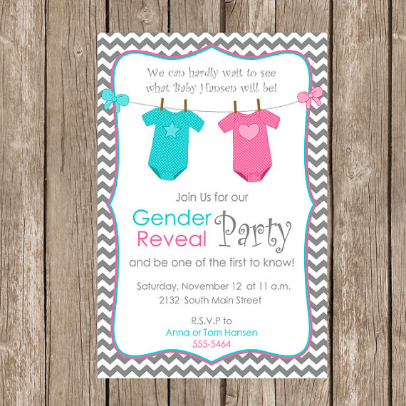 printable gender reveal party invitations   Into.anysearch.co