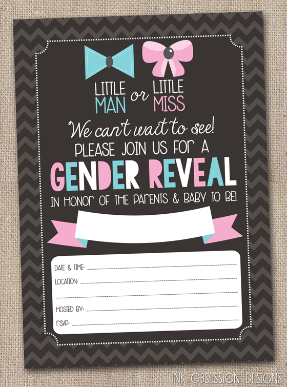 free printable gender reveal party invitations   Into.anysearch.co