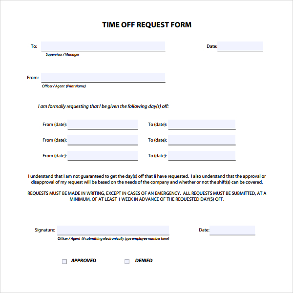 free time off request form   Ecza.solinf.co
