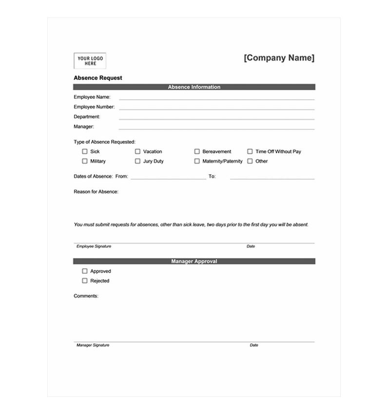 time off request form template employee time off request form 