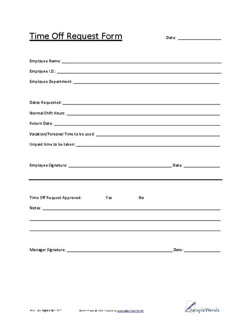 time off request form pdf   Ecza.solinf.co