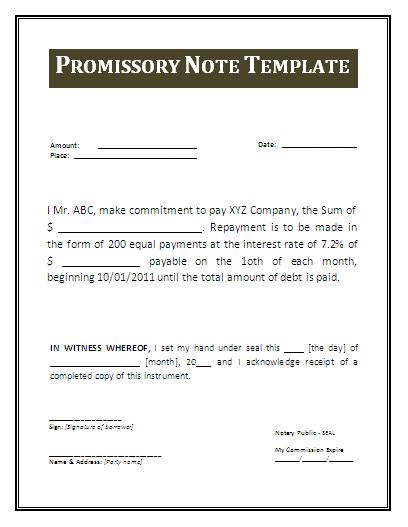 45 FREE Promissory Note Templates & Forms [Word & PDF]   Template Lab