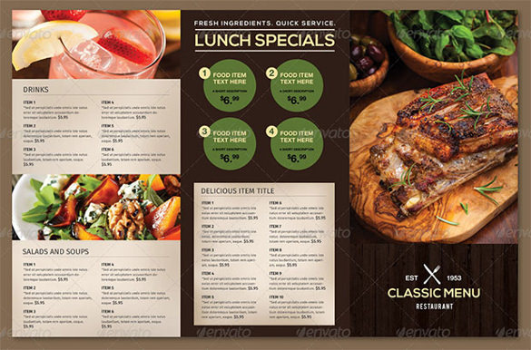 brochure restaurant templates free food menu template free 