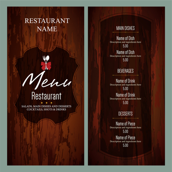 free menu templates download vintage restaurant menu templates 