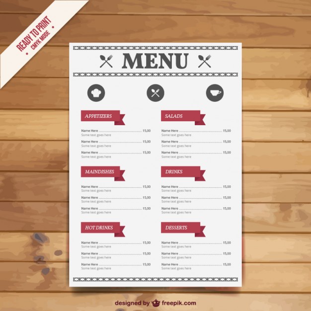 Restaurant menu template Vector | Free Download