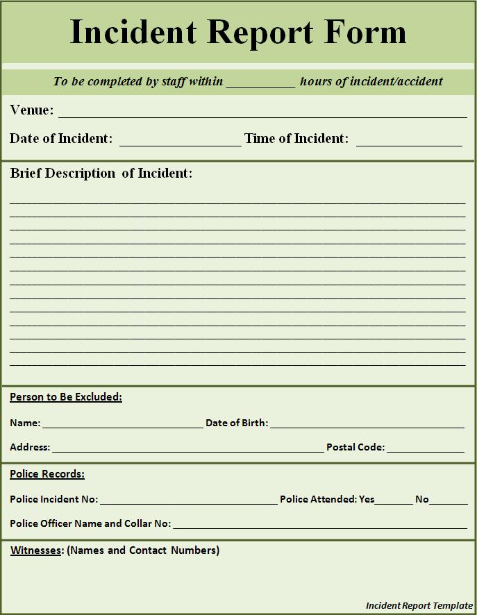 generic employee incident report form   Ecza.solinf.co
