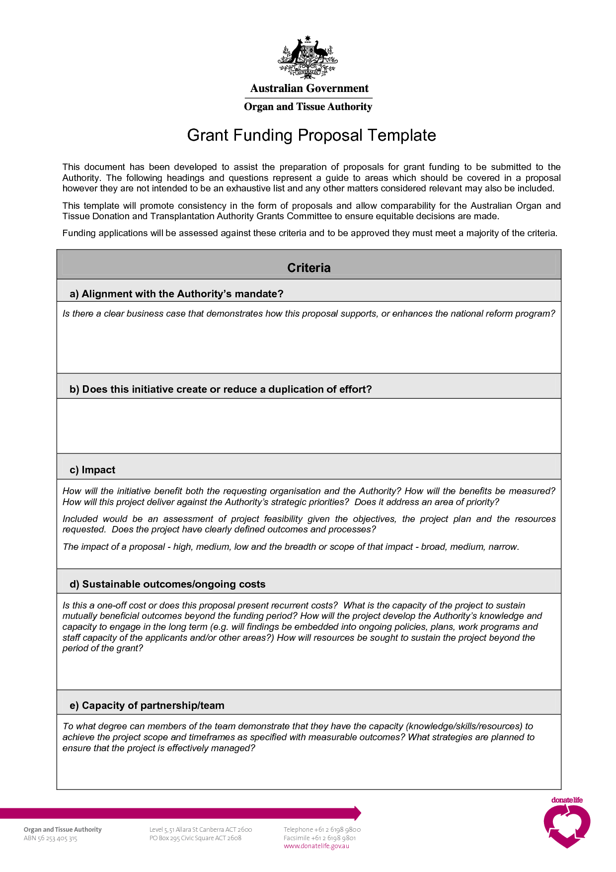 Grant Proposal Template: Download, Create, Edit, Fill and Print 