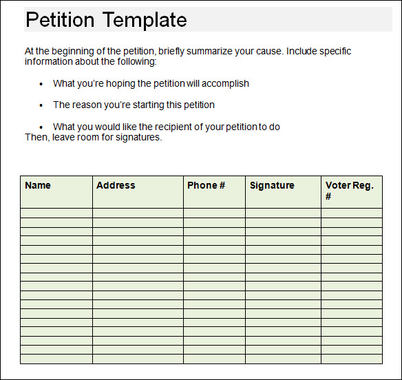 how to create a petition form   Ecza.solinf.co