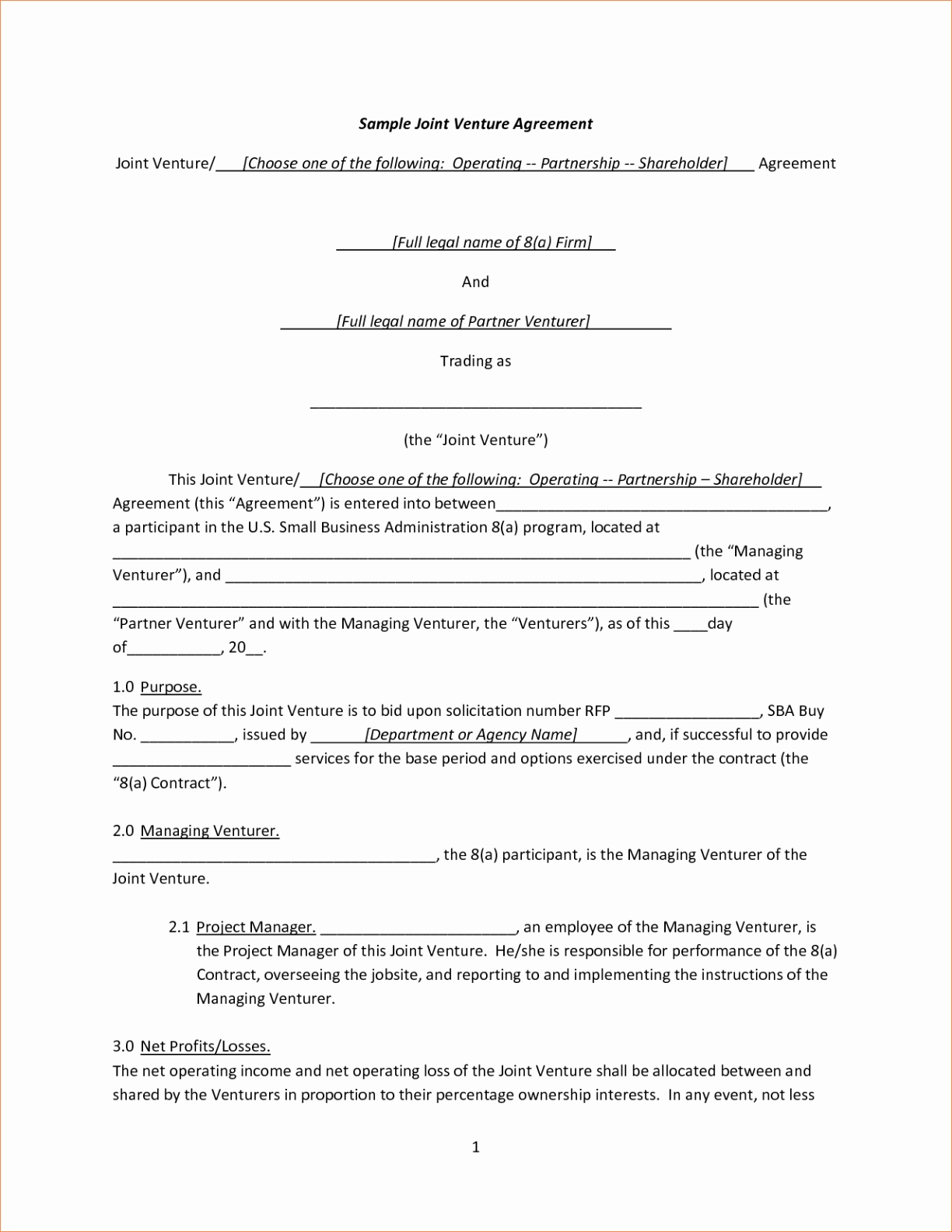 Simple Partnership Agreement Template Doc Inspirational Joint 