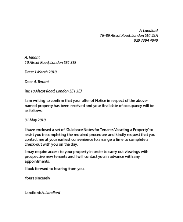landlord recommendation letter   Teacheng.us