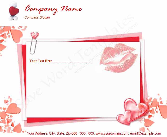 Love Letter Template With Hearts Stock Vector   Illustration of 