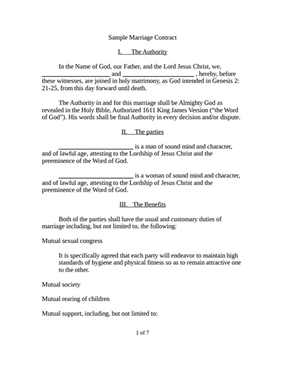 Marriage Contract Template: Free Download, Edit, Fill，Create and 