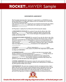 Noncompete Agreement Form | Noncompete Clause | Rocket Lawyer