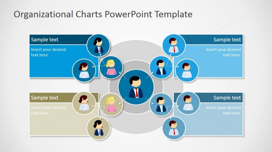 chart template powerpoint circular organizational chart for 