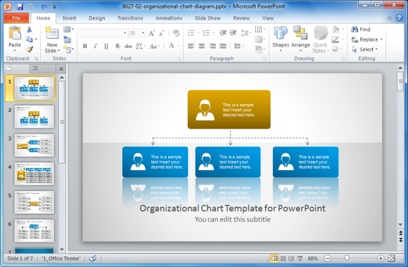 powerpoint organizational chart template best organizational chart 