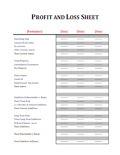 free printable profit and loss statement   Ecza.solinf.co