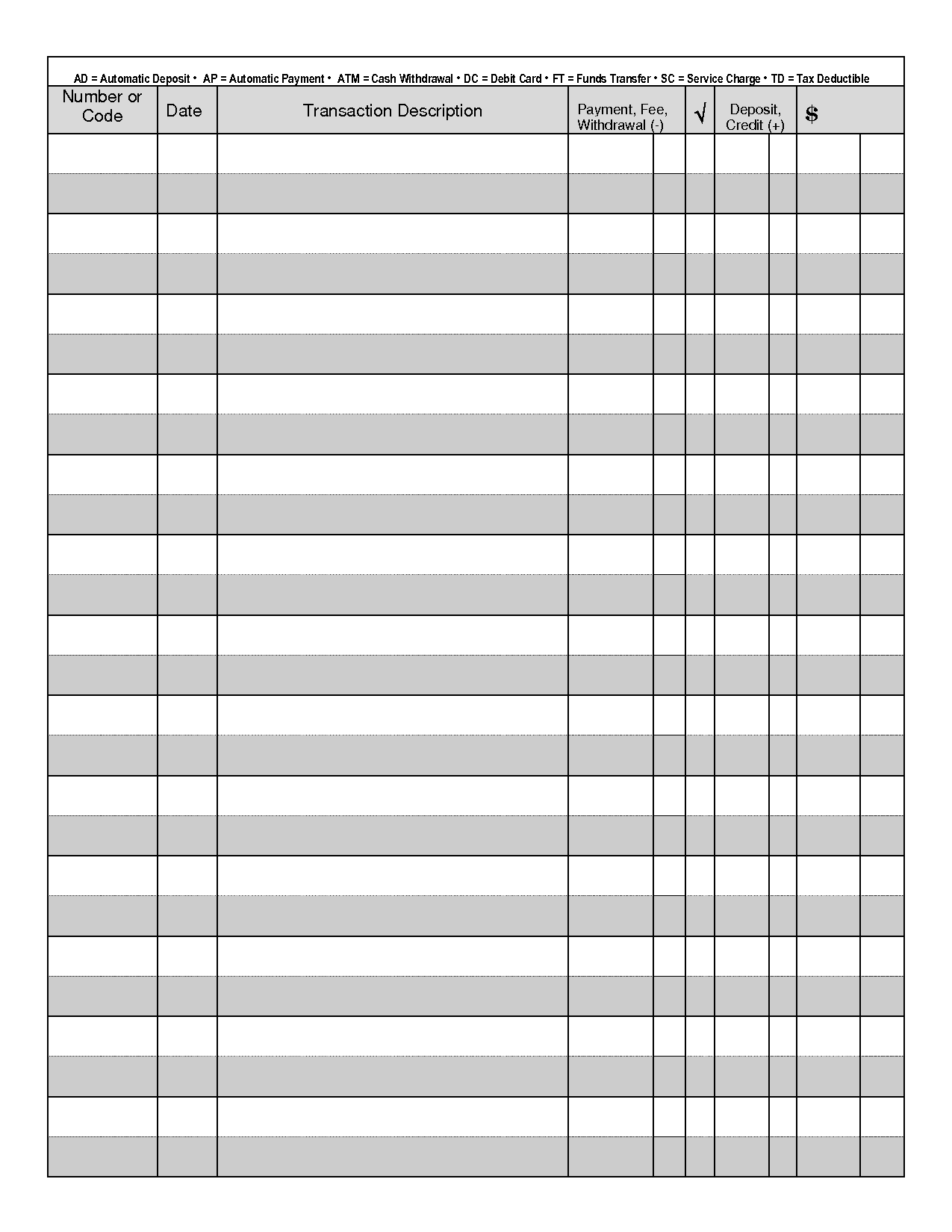 37 Checkbook Register Templates [100% Free, Printable]   Template Lab