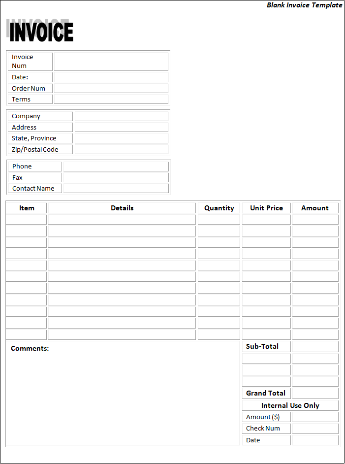 Printable Invoice Template Printable Invoices Free Ricdesign 