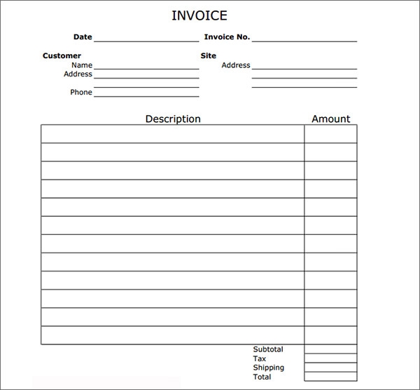 8+ free printable invoices | Authorizationletters.org