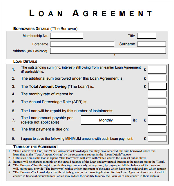 standard loan agreement template standard loan agreement template 