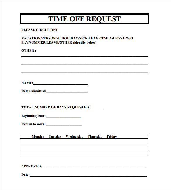 40+ Effective Time Off Request Forms & Templates   Template Lab