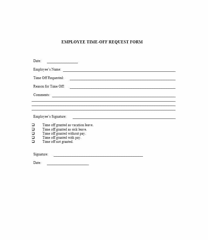 Time off Request Form for Child Care Staff | Books Worth Reading 