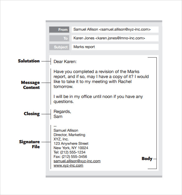 8+ Sample Professional Email Templates – PDF | Sample Templates