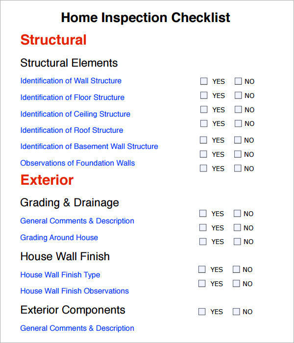 total home inspection checklist   Ecza.solinf.co