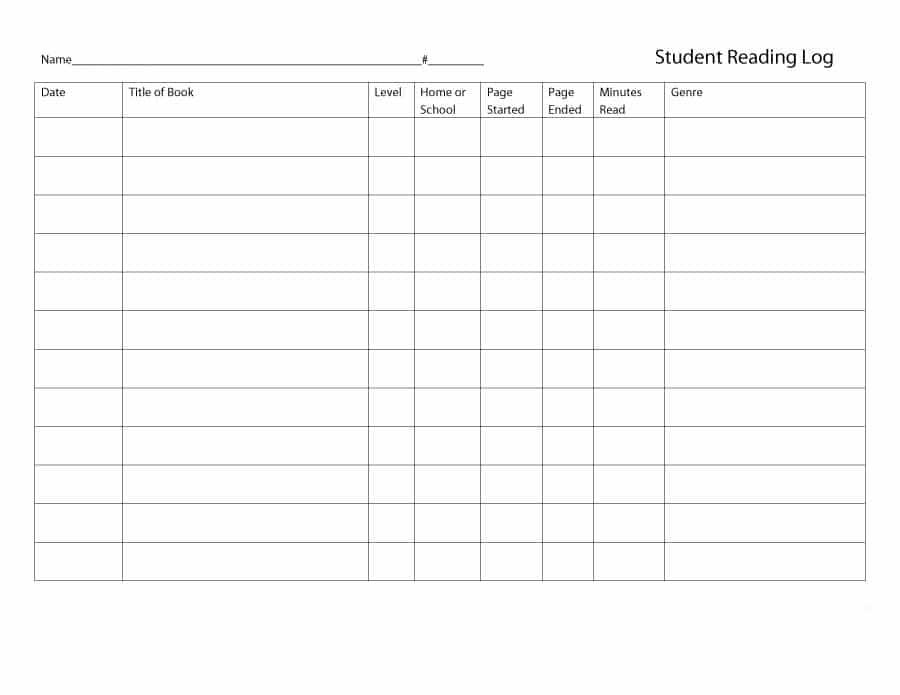47 Printable Reading Log Templates for Kids, Middle School & Adults