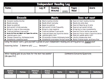 Free printable reading logs for upper elementary, middle school or 