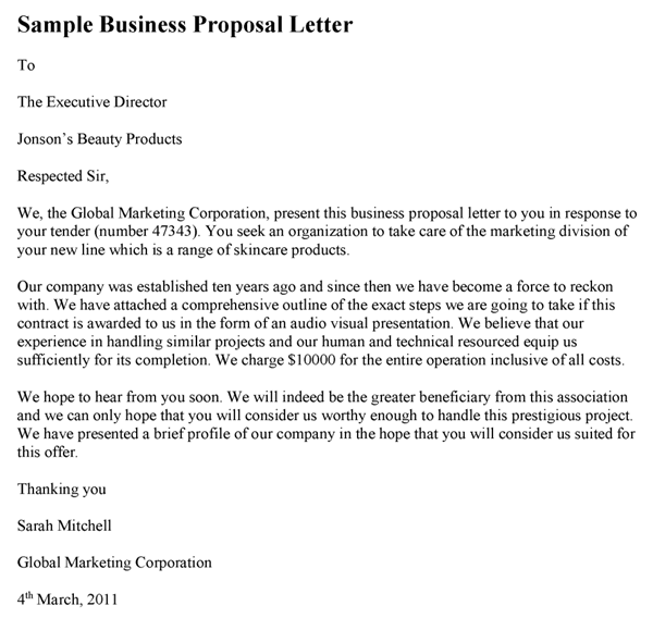 sample of proposal letter to a company   Ecza.solinf.co
